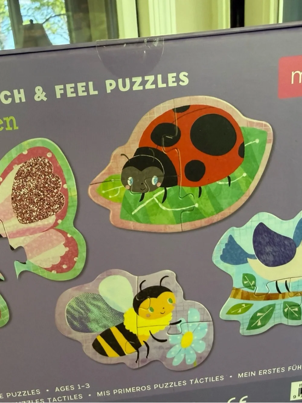 Mudpuppy NWT My First Touch & Feel Puzzles - Garden Animals (Green) GREAT toy!